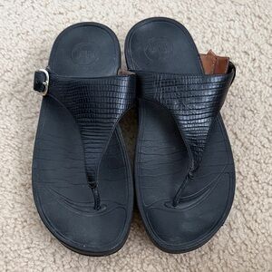 Fitflop Black Textured Sandals